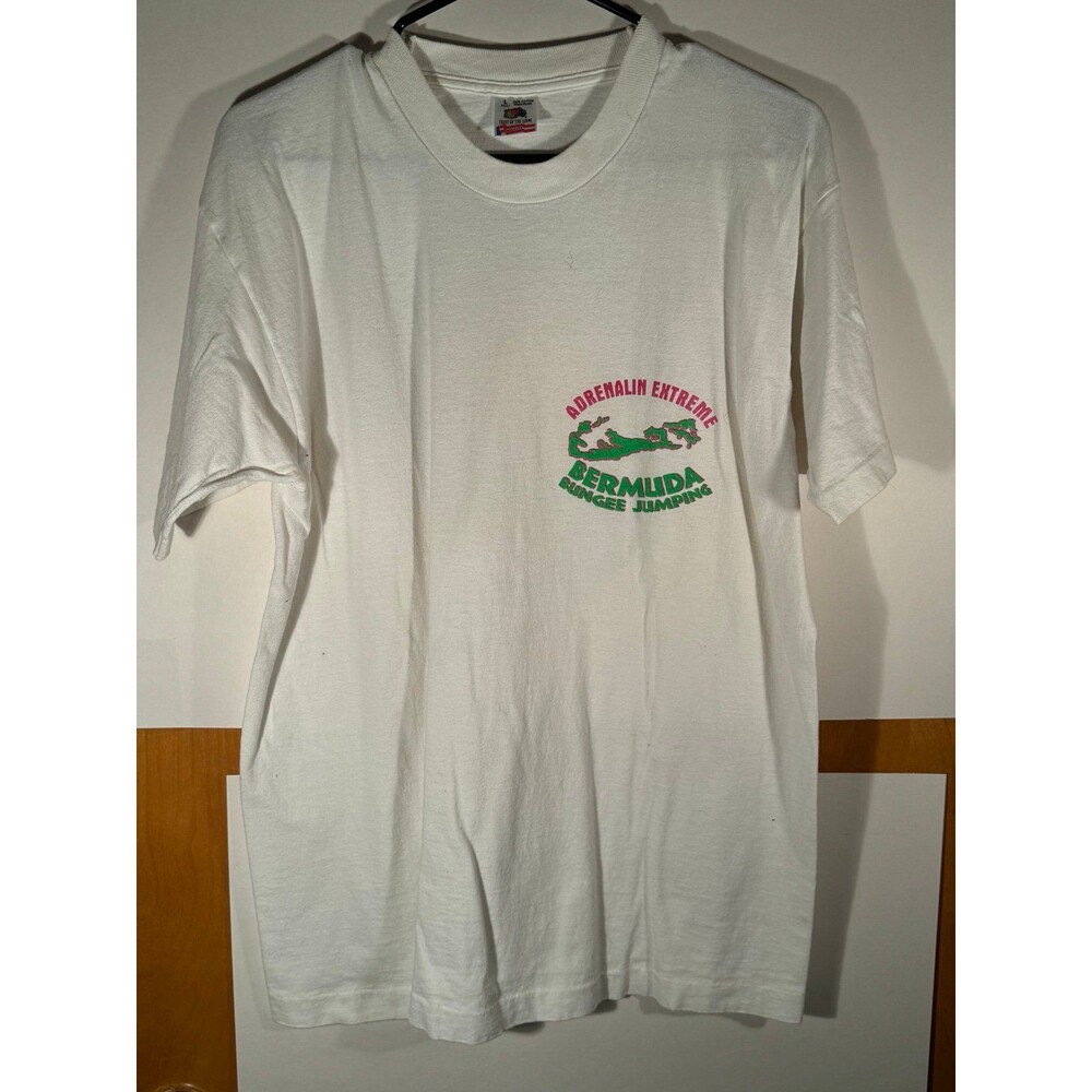 Vintage Bermuda Bungee Jumping Adrenalin Extreme Shirt Large L USA